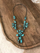 The Antigo Turquoise Statement Necklace Set-Necklaces-Calli Co., Turquoise and Silver Jewelry, Native American Handmade, Zuni Tribe, Navajo Tribe, Brock Texas