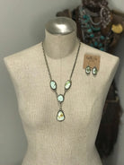 The Vamo Palomino Lariat Necklace Set-Necklaces-Calli Co., Turquoise and Silver Jewelry, Native American Handmade, Zuni Tribe, Navajo Tribe, Brock Texas