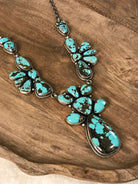 The Antigo Turquoise Statement Necklace Set-Necklaces-Calli Co., Turquoise and Silver Jewelry, Native American Handmade, Zuni Tribe, Navajo Tribe, Brock Texas