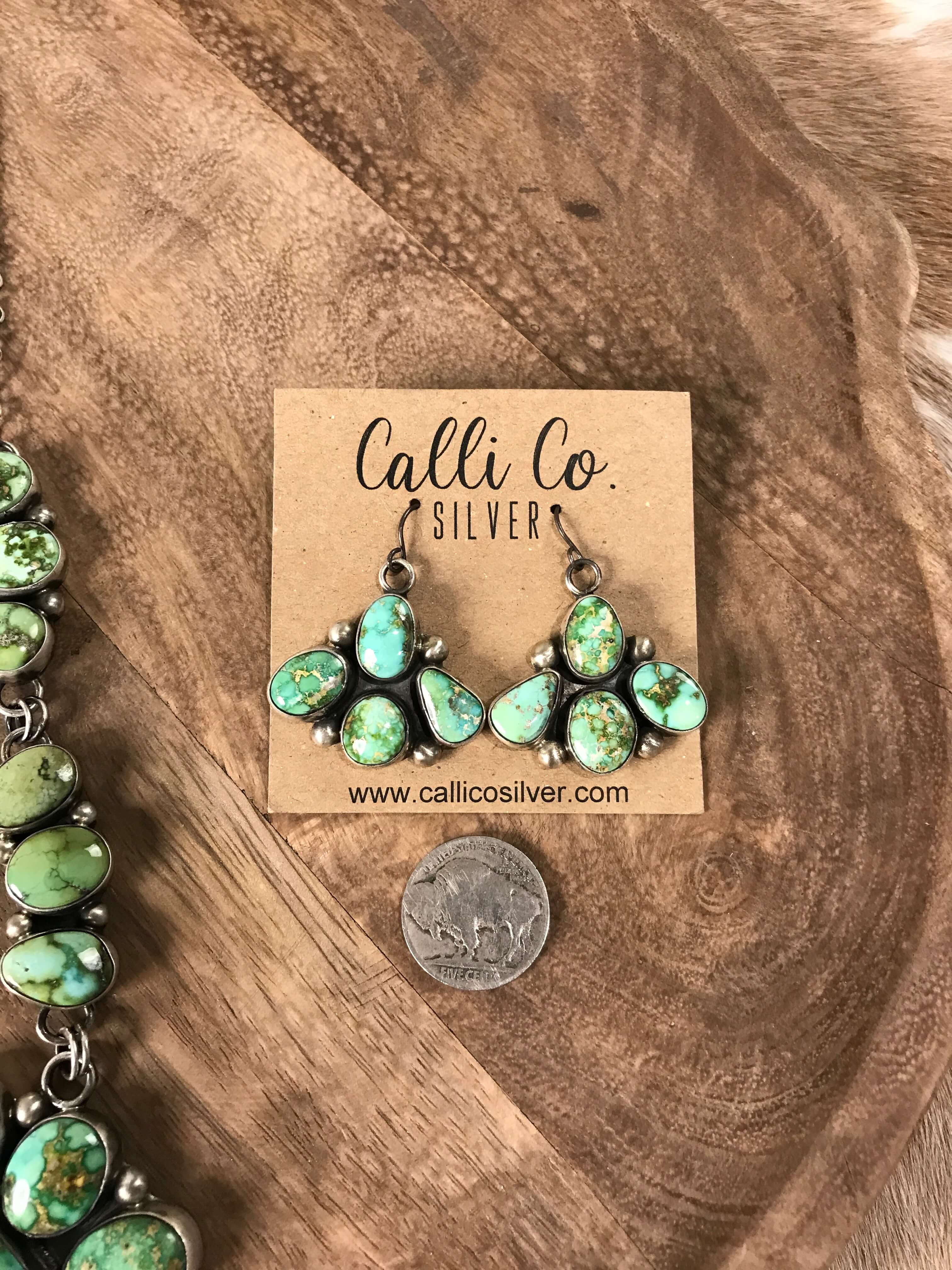 The Kingstown Turquoise Statement Necklace Set-Necklaces-Calli Co., Turquoise and Silver Jewelry, Native American Handmade, Zuni Tribe, Navajo Tribe, Brock Texas