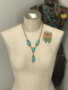 The Tanglewood Lariat Necklace Set-Necklaces-Calli Co., Turquoise and Silver Jewelry, Native American Handmade, Zuni Tribe, Navajo Tribe, Brock Texas