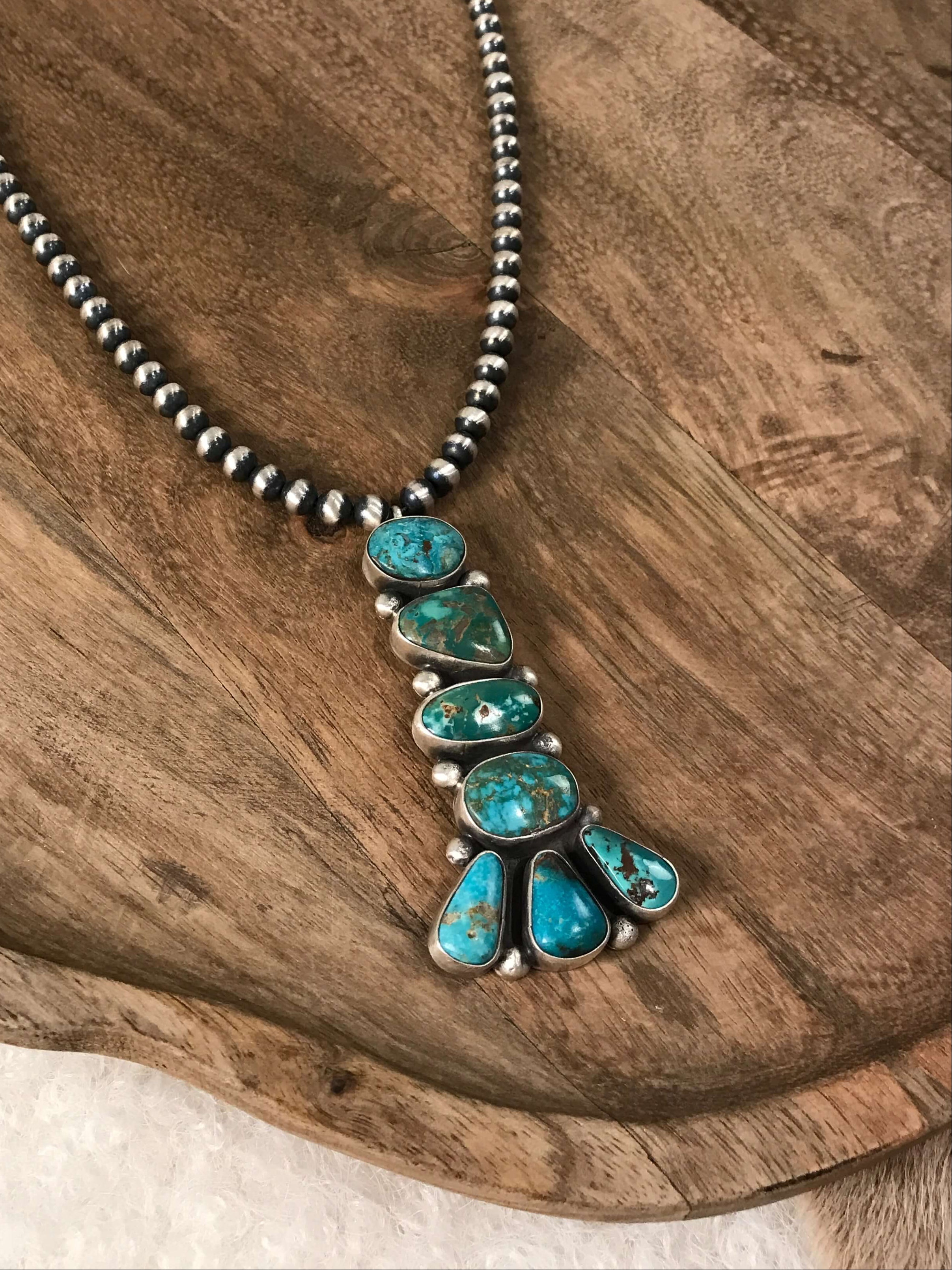 The Tohoma Necklace-Necklaces-Calli Co., Turquoise and Silver Jewelry, Native American Handmade, Zuni Tribe, Navajo Tribe, Brock Texas