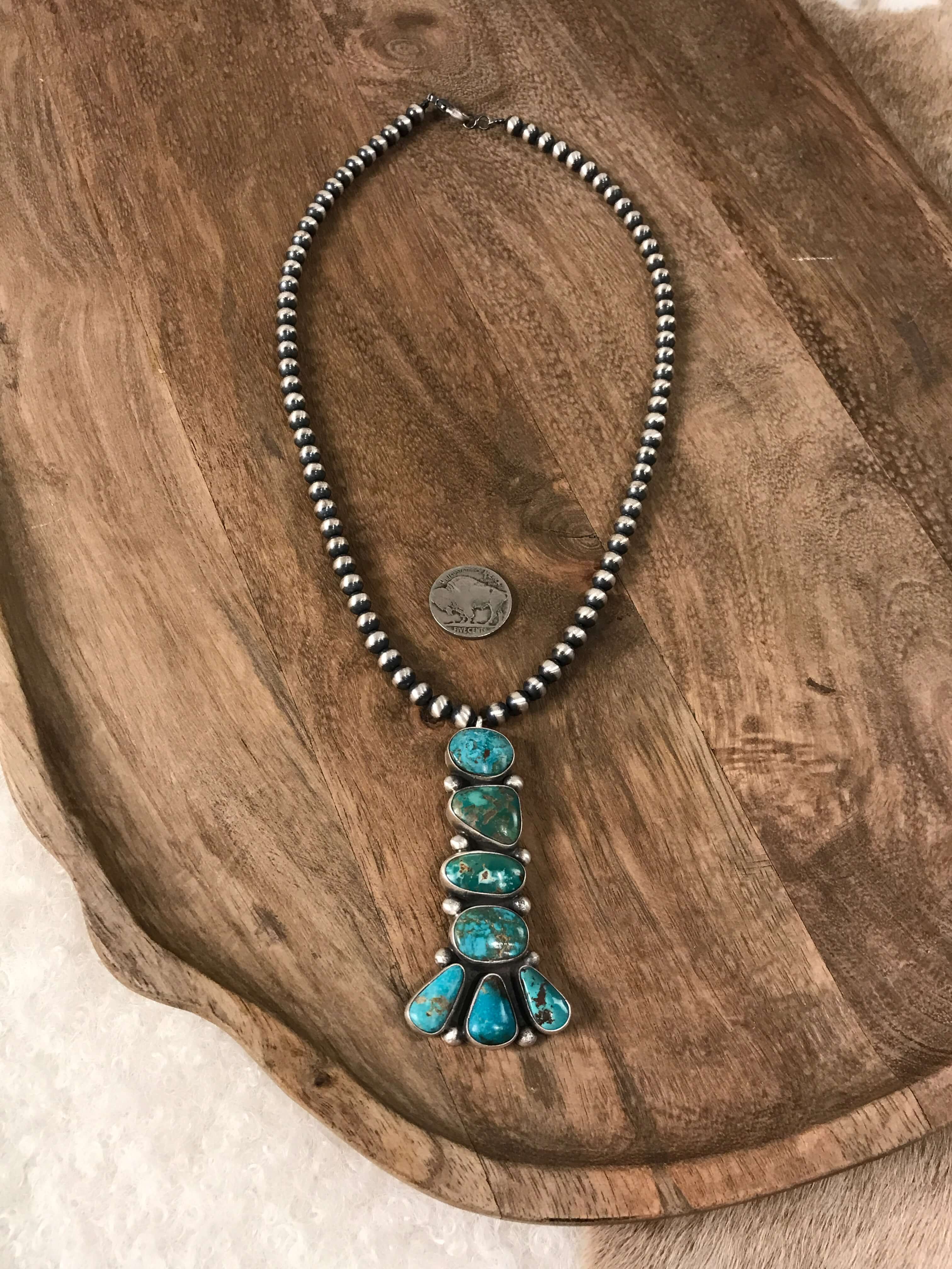 The Tohoma Necklace-Necklaces-Calli Co., Turquoise and Silver Jewelry, Native American Handmade, Zuni Tribe, Navajo Tribe, Brock Texas