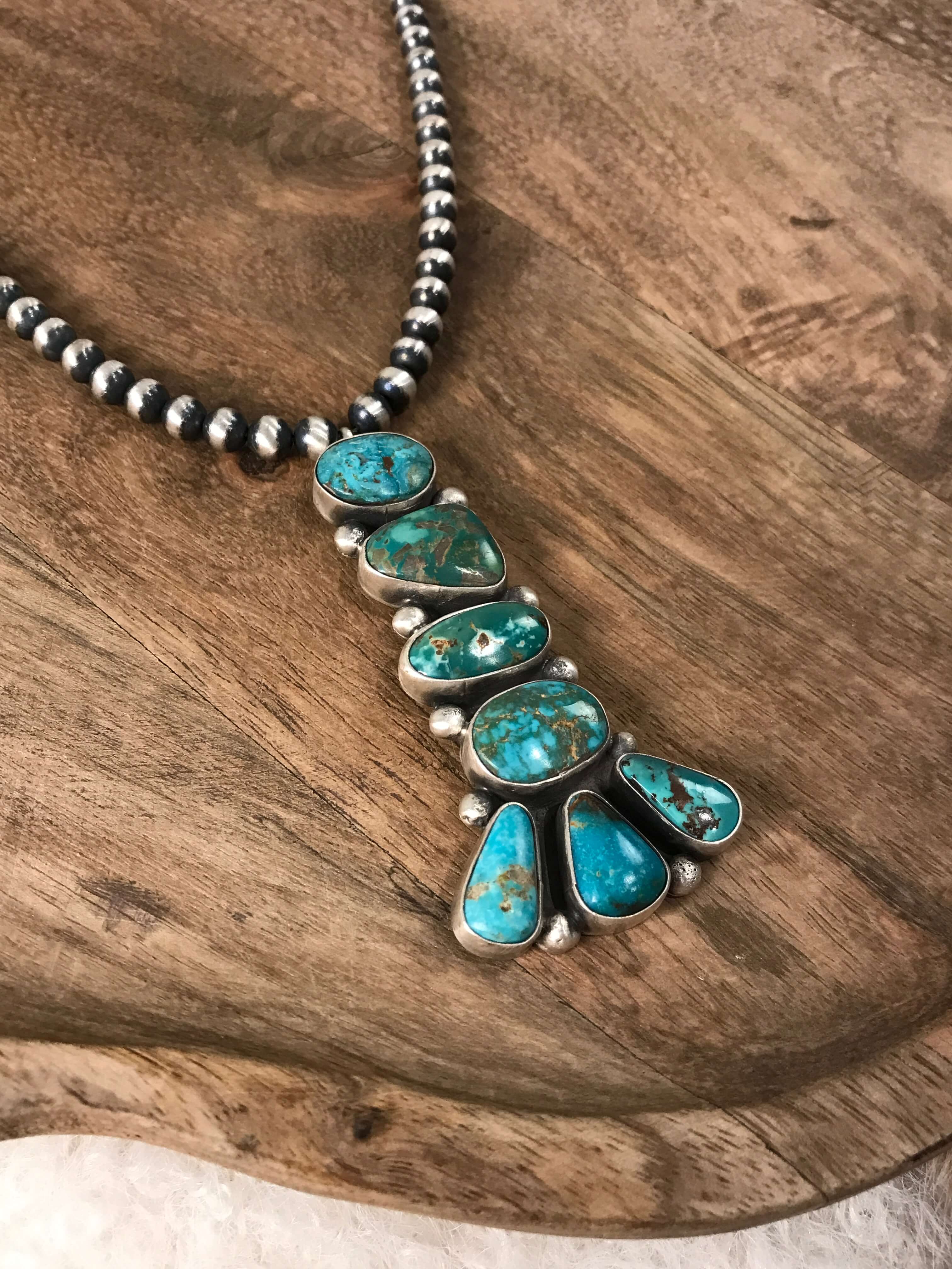 The Tohoma Necklace-Necklaces-Calli Co., Turquoise and Silver Jewelry, Native American Handmade, Zuni Tribe, Navajo Tribe, Brock Texas