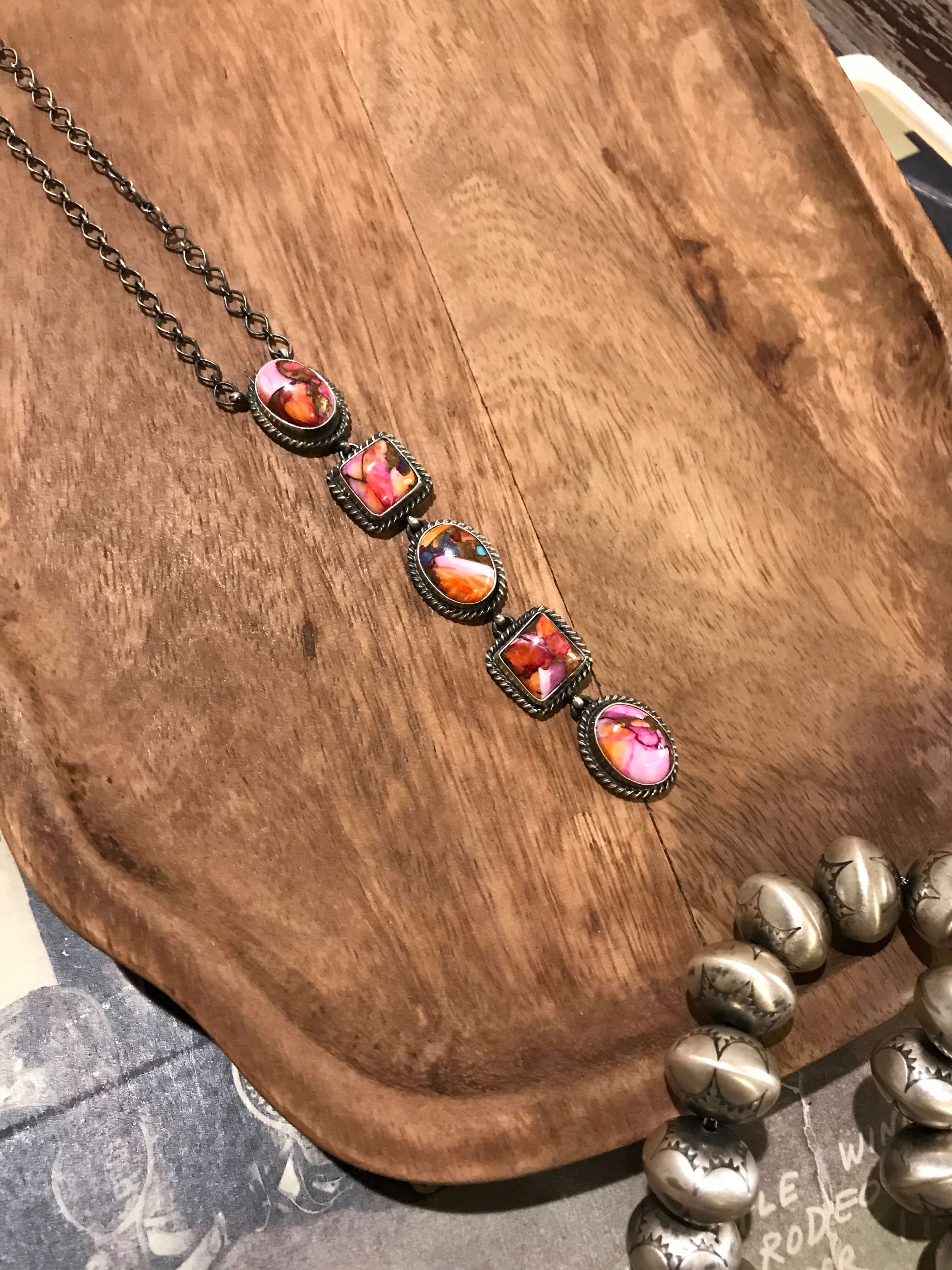 The Randlett Necklace in Dahlia 7 Calli Co. Silver