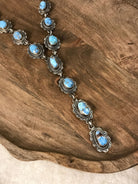 The Riverton Lariat Necklace Set-Necklaces-Calli Co., Turquoise and Silver Jewelry, Native American Handmade, Zuni Tribe, Navajo Tribe, Brock Texas