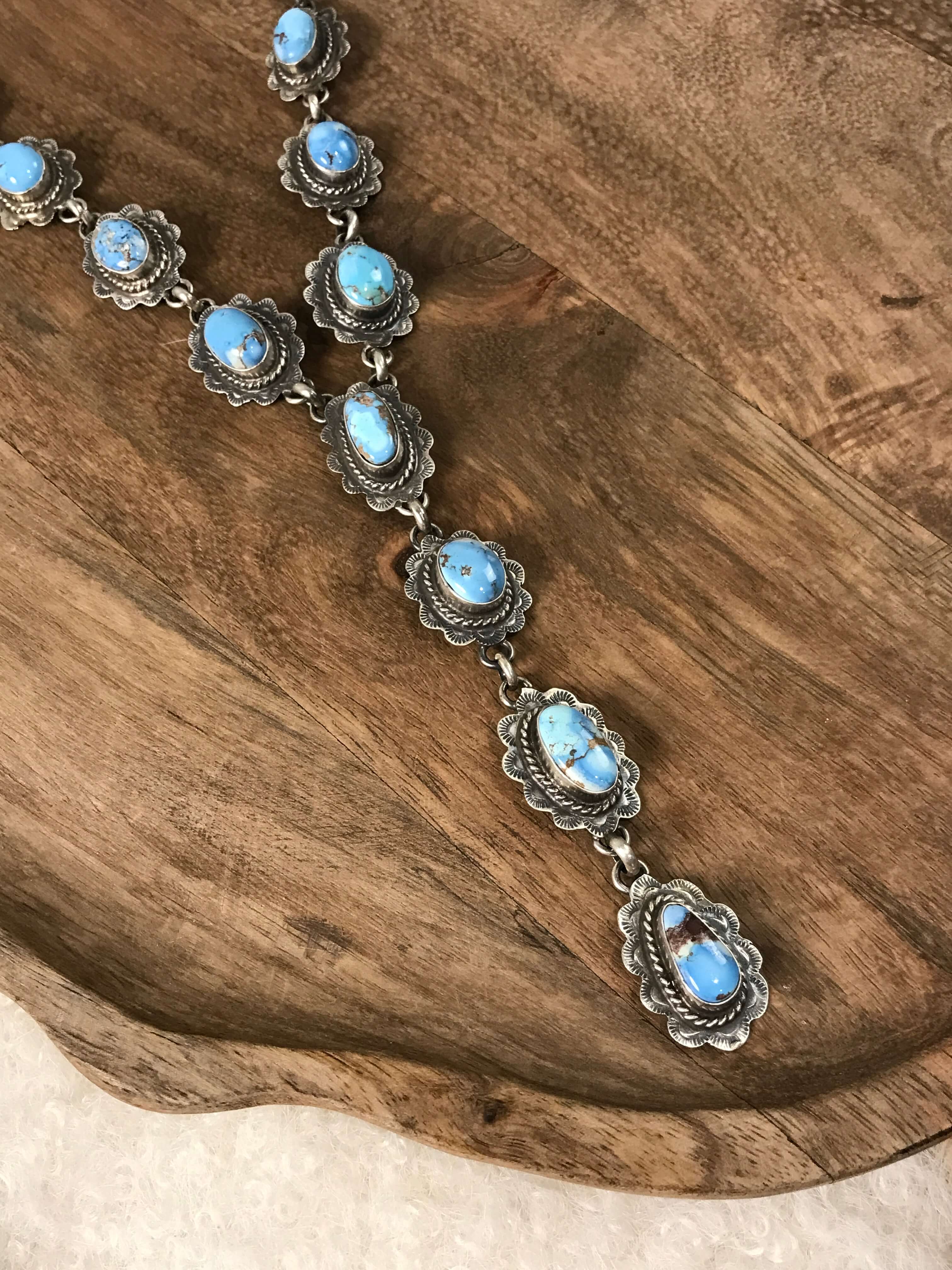 The Riverton Lariat Necklace Set-Necklaces-Calli Co., Turquoise and Silver Jewelry, Native American Handmade, Zuni Tribe, Navajo Tribe, Brock Texas