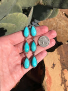 The 3 Stone Drop Earrings, 2-Earrings-Calli Co., Turquoise and Silver Jewelry, Native American Handmade, Zuni Tribe, Navajo Tribe, Brock Texas