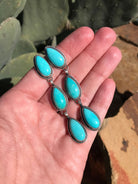 The 3 Stone Drop Earrings, 2-Earrings-Calli Co., Turquoise and Silver Jewelry, Native American Handmade, Zuni Tribe, Navajo Tribe, Brock Texas