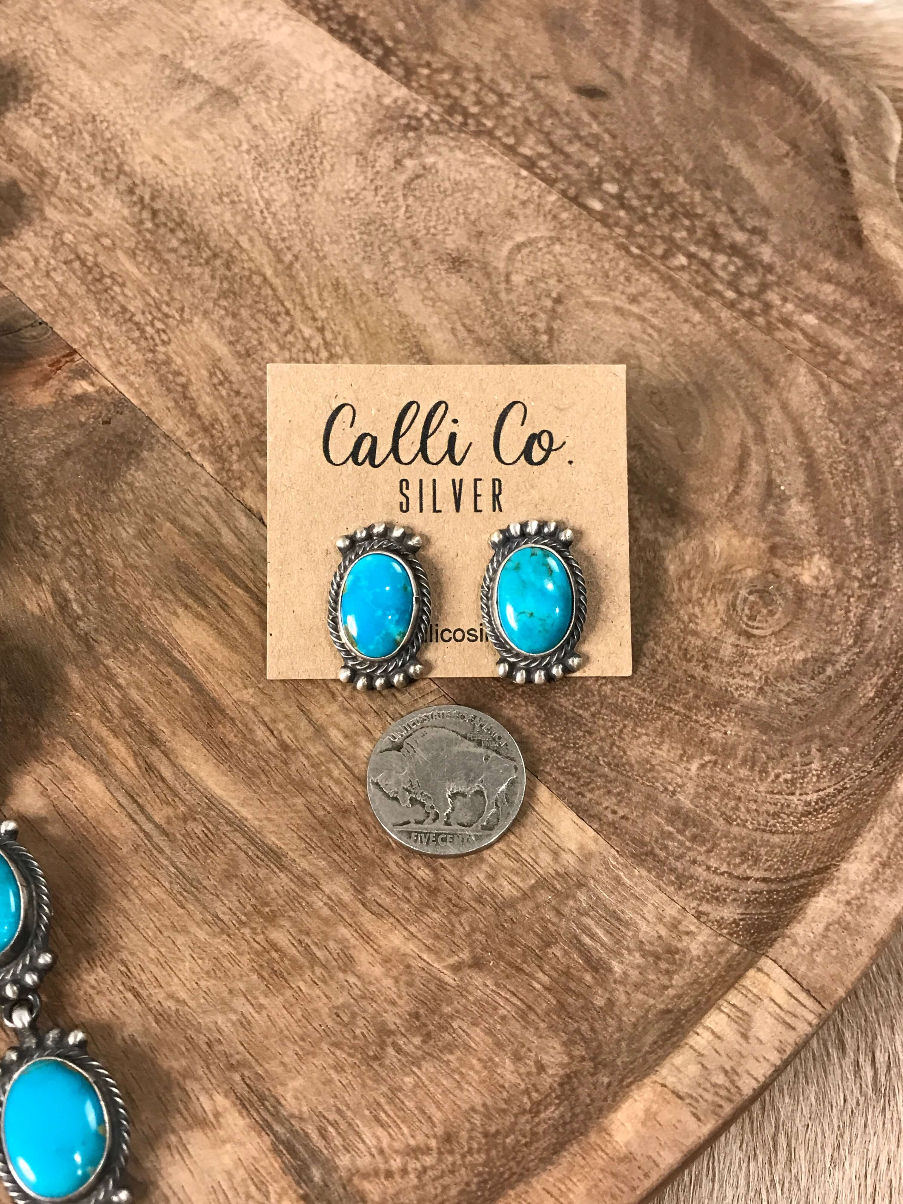 The Dayton Lariat Necklace Set-Necklaces-Calli Co., Turquoise and Silver Jewelry, Native American Handmade, Zuni Tribe, Navajo Tribe, Brock Texas