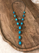 The Dayton Lariat Necklace Set-Necklaces-Calli Co., Turquoise and Silver Jewelry, Native American Handmade, Zuni Tribe, Navajo Tribe, Brock Texas