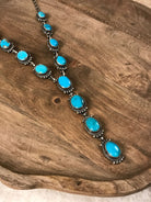 The Dayton Lariat Necklace Set-Necklaces-Calli Co., Turquoise and Silver Jewelry, Native American Handmade, Zuni Tribe, Navajo Tribe, Brock Texas