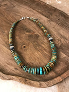 The Breton Stacked Necklace, 1-Necklaces-Calli Co., Turquoise and Silver Jewelry, Native American Handmade, Zuni Tribe, Navajo Tribe, Brock Texas