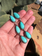 The 3 Stone Drop Earrings, 4-Earrings-Calli Co., Turquoise and Silver Jewelry, Native American Handmade, Zuni Tribe, Navajo Tribe, Brock Texas