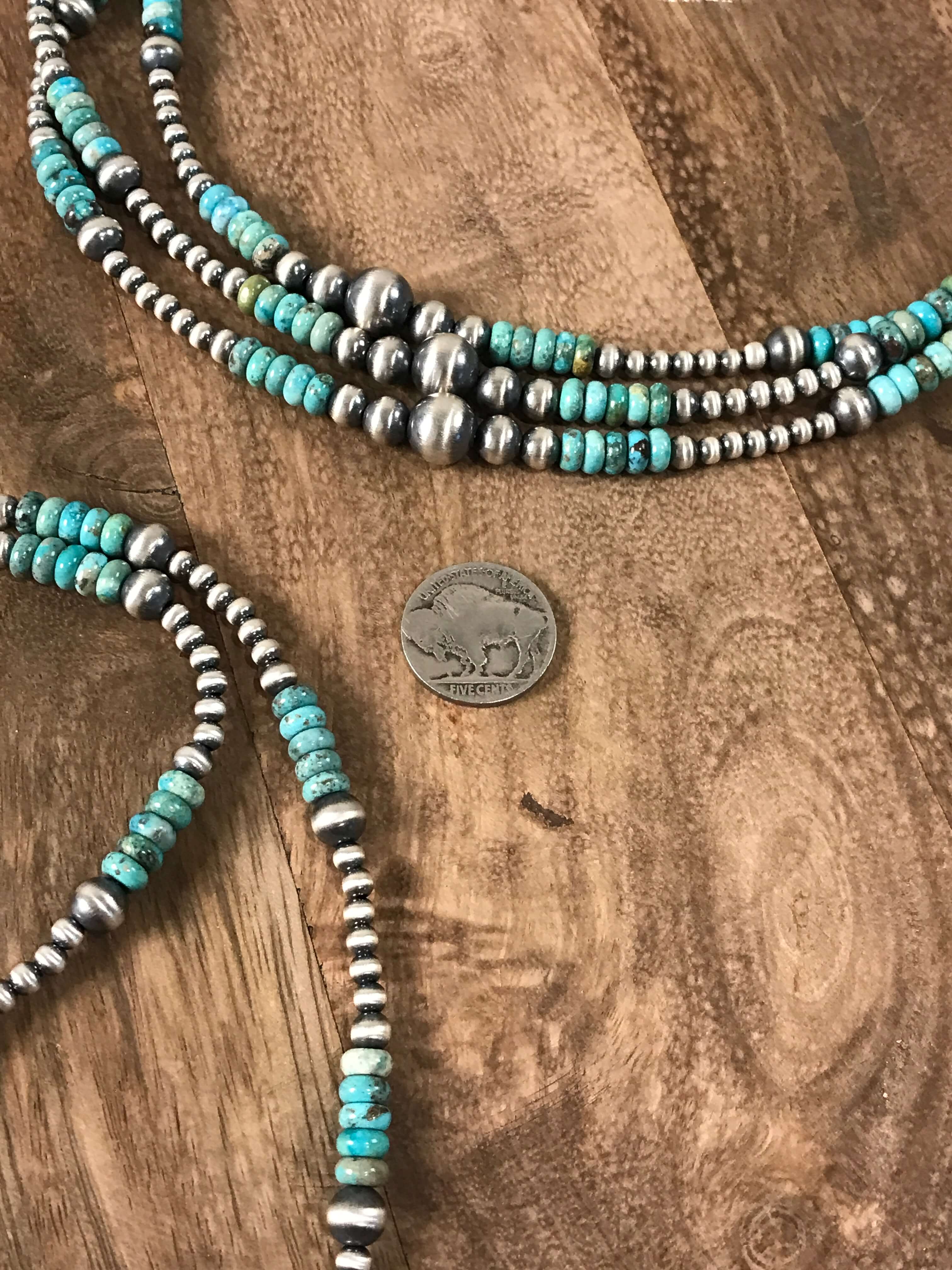 The Milly Necklace in Turquoise-Necklaces-Calli Co., Turquoise and Silver Jewelry, Native American Handmade, Zuni Tribe, Navajo Tribe, Brock Texas