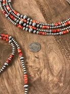 The Milly Necklace in Red Spiny Oyster-Necklaces-Calli Co., Turquoise and Silver Jewelry, Native American Handmade, Zuni Tribe, Navajo Tribe, Brock Texas