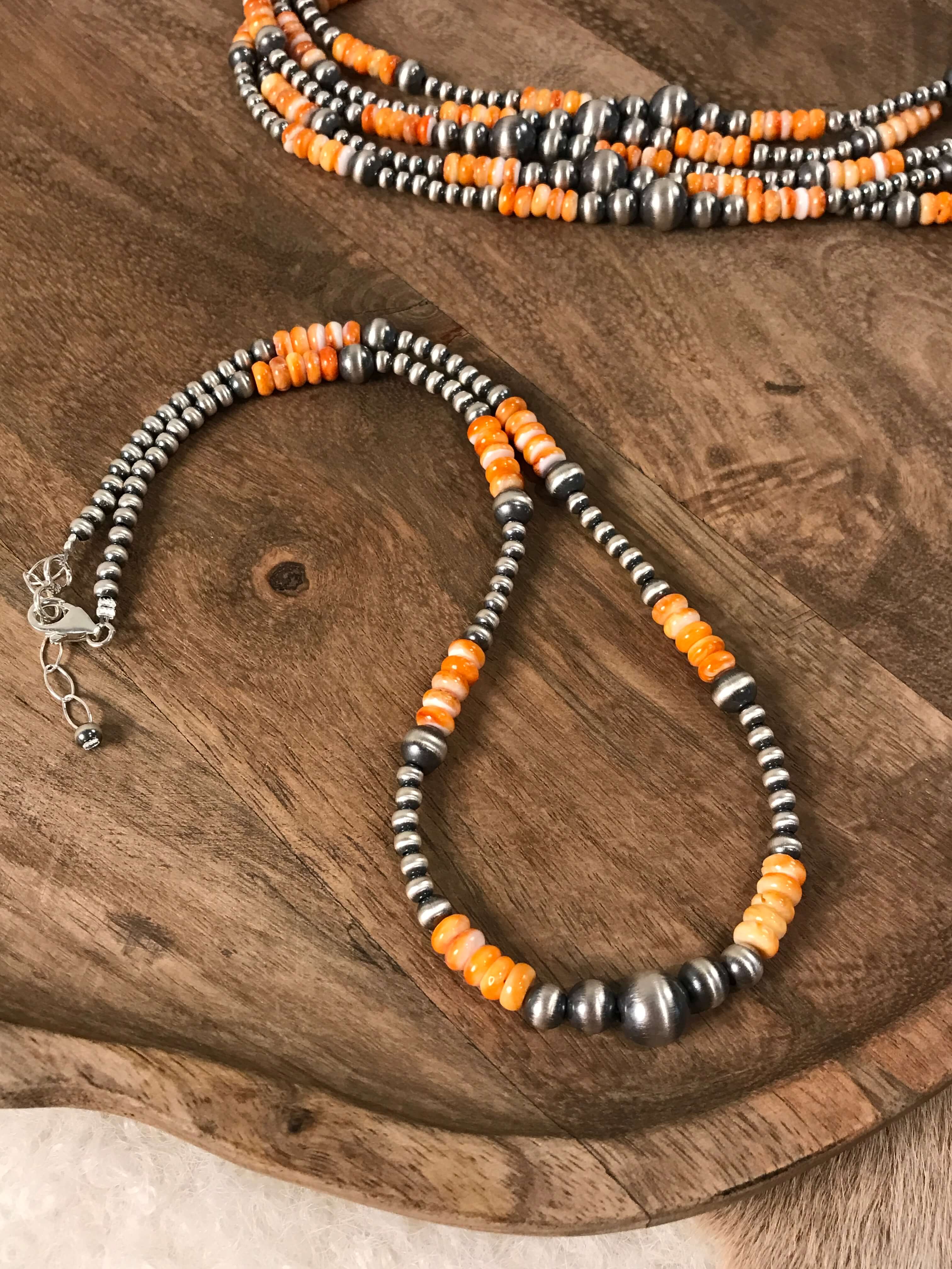 The Milly Necklace in Orange Spiny Oyster | Callie Co. Silver