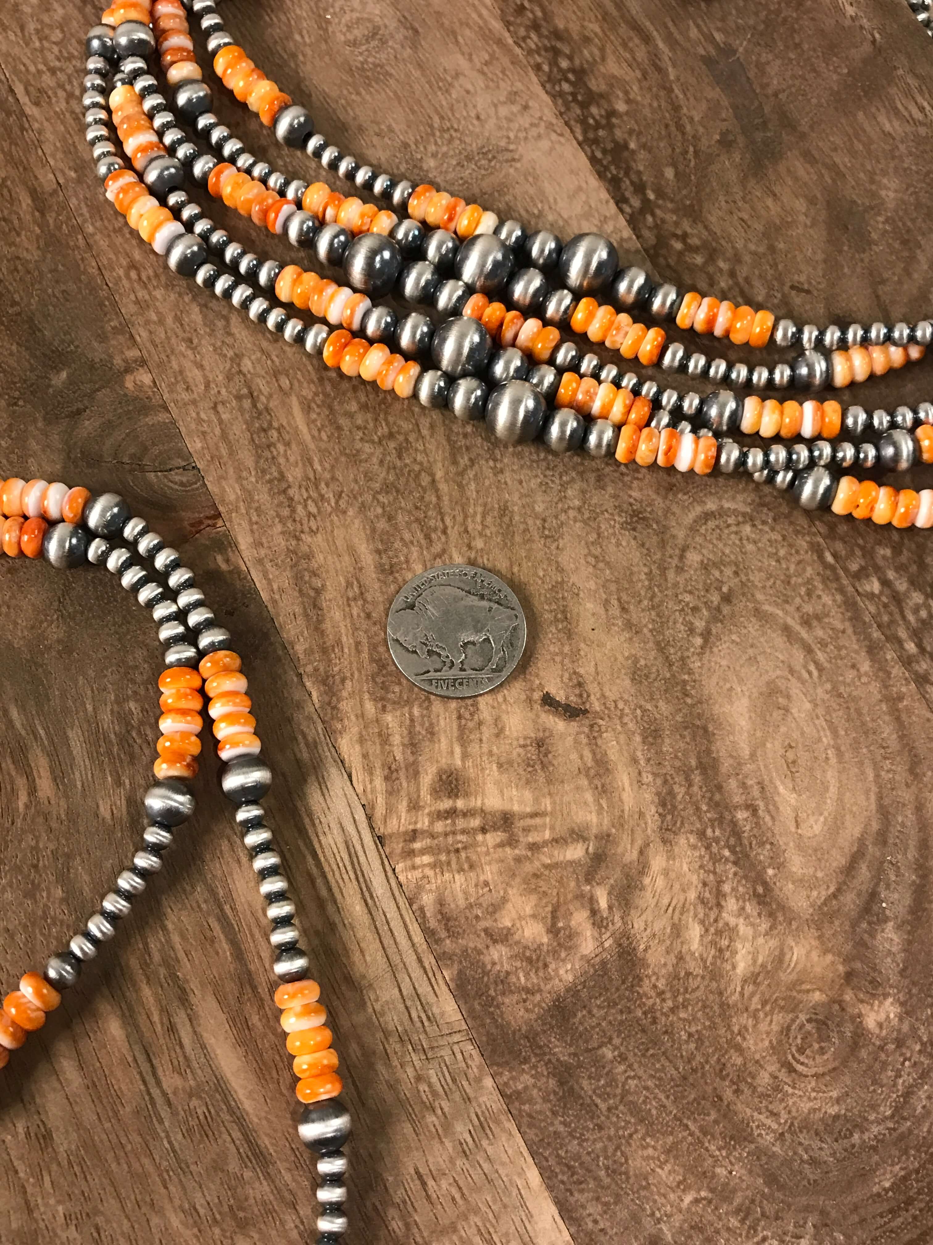 The Milly Necklace in Orange Spiny Oyster | Callie Co. Silver