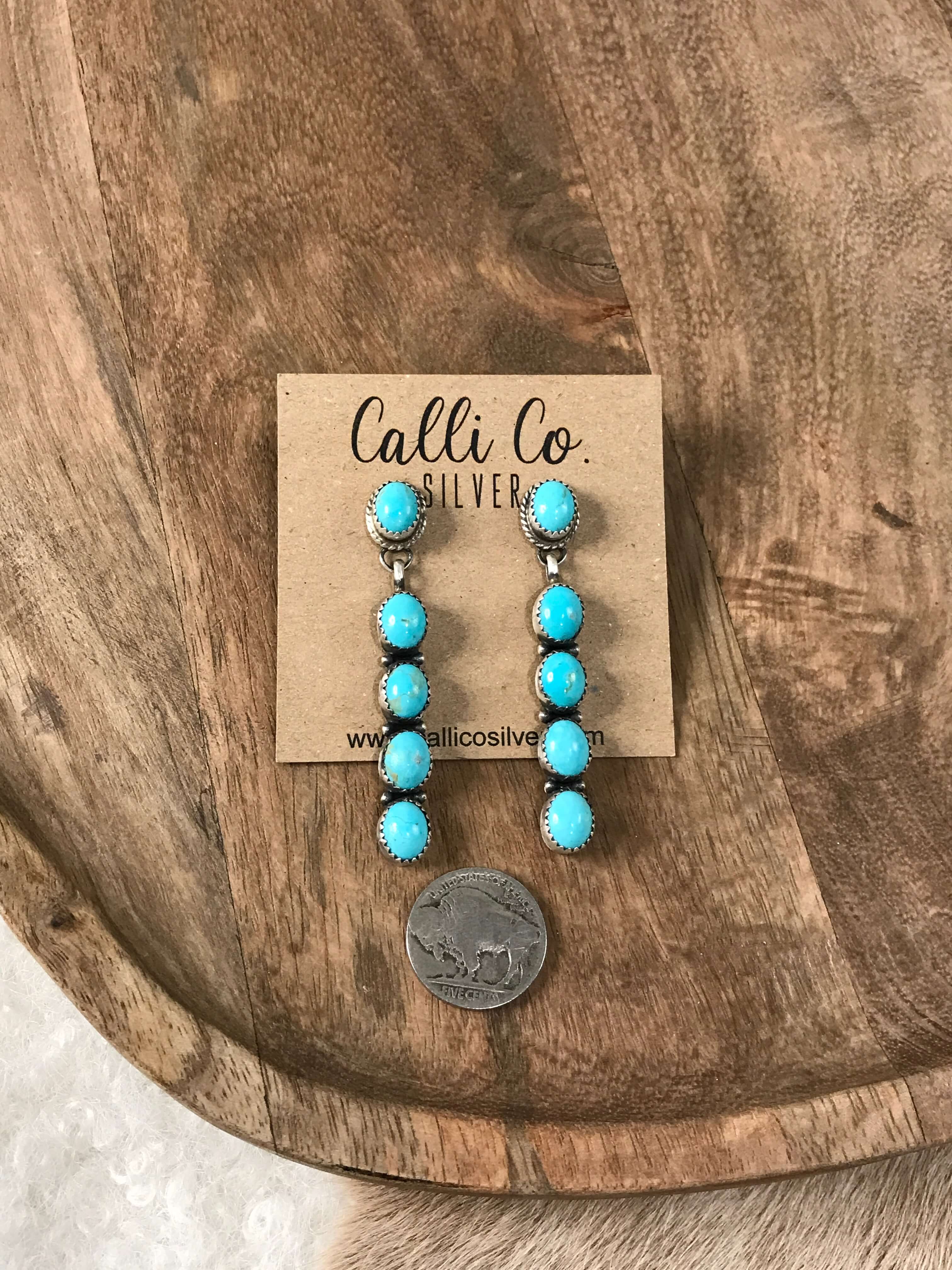 The Mykonos Earrings, 3-Earrings-Calli Co., Turquoise and Silver Jewelry, Native American Handmade, Zuni Tribe, Navajo Tribe, Brock Texas