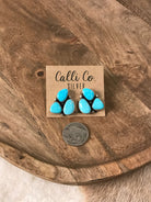 The Tempe Turquoise Cluster Earrings, 5-Earrings-Calli Co., Turquoise and Silver Jewelry, Native American Handmade, Zuni Tribe, Navajo Tribe, Brock Texas