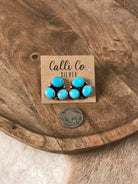 The Tempe Turquoise Cluster Earrings, 7-Earrings-Calli Co., Turquoise and Silver Jewelry, Native American Handmade, Zuni Tribe, Navajo Tribe, Brock Texas