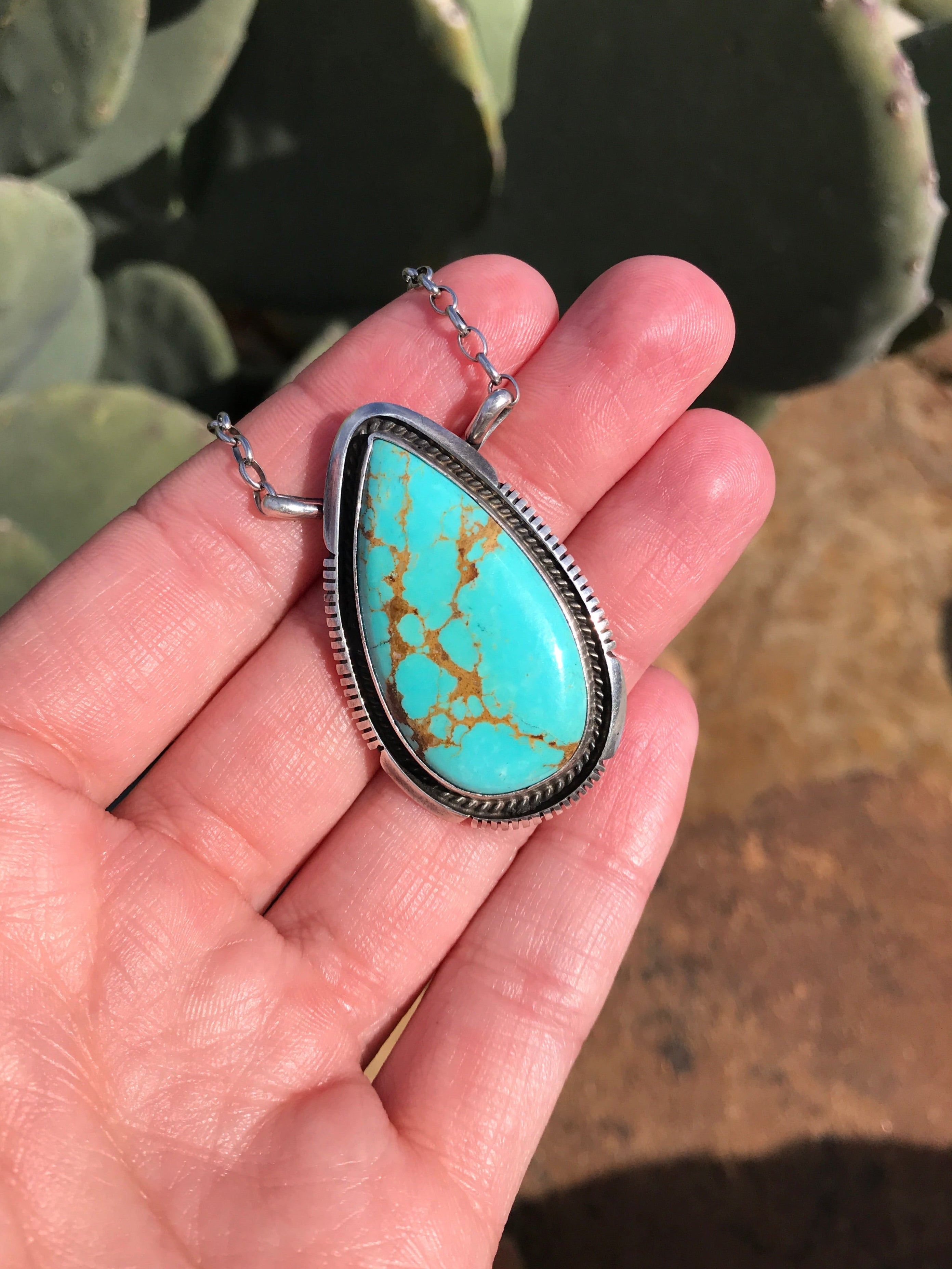 The Livy Necklace, 1-Necklaces-Calli Co., Turquoise and Silver Jewelry, Native American Handmade, Zuni Tribe, Navajo Tribe, Brock Texas