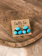 The Tempe Turquoise Cluster Earrings, 11-Earrings-Calli Co., Turquoise and Silver Jewelry, Native American Handmade, Zuni Tribe, Navajo Tribe, Brock Texas