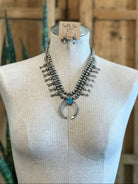 The Samba Squash Blossom Necklace Set-Necklaces-Calli Co., Turquoise and Silver Jewelry, Native American Handmade, Zuni Tribe, Navajo Tribe, Brock Texas