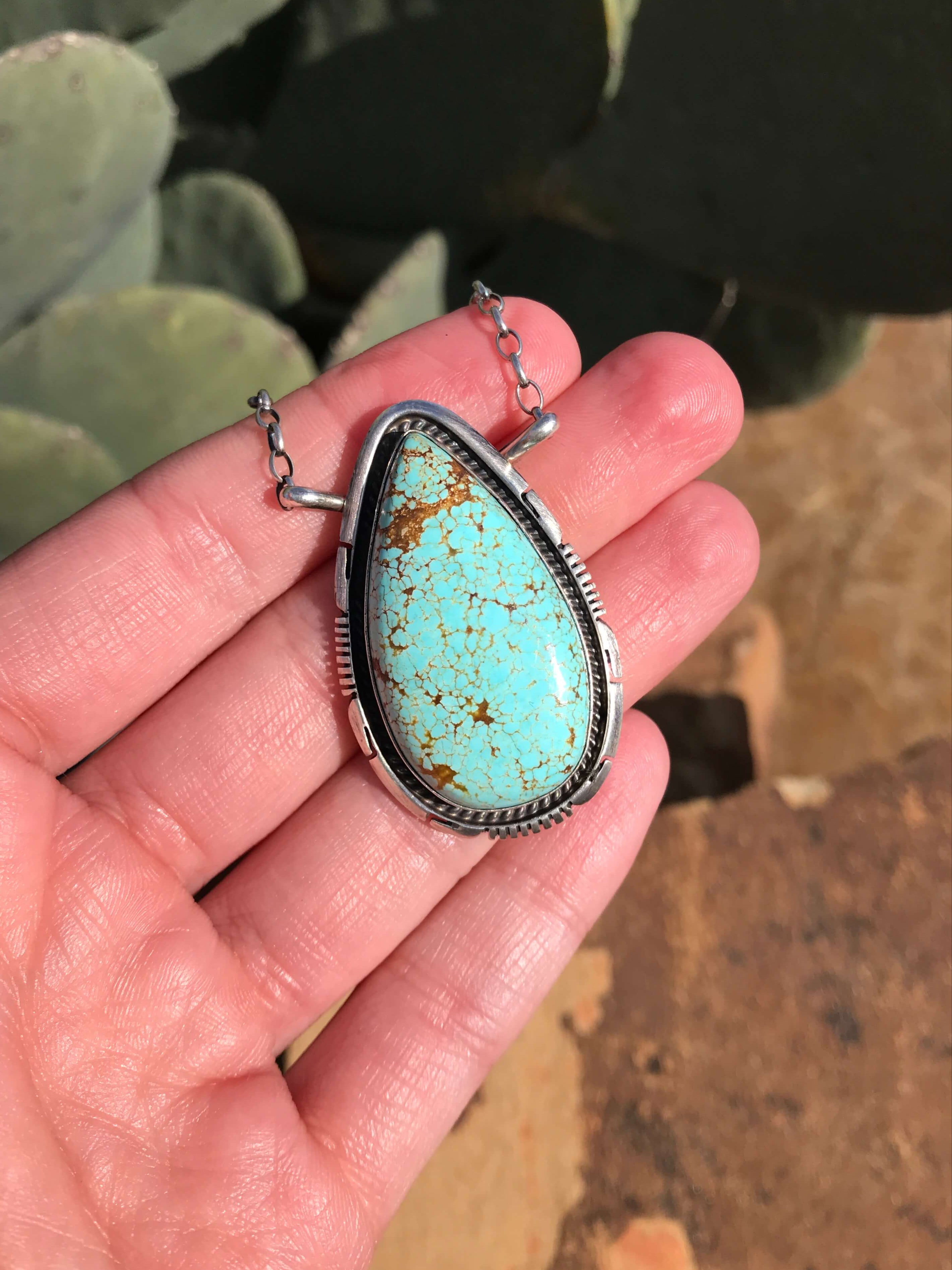 The Livy Necklace, 7-Necklaces-Calli Co., Turquoise and Silver Jewelry, Native American Handmade, Zuni Tribe, Navajo Tribe, Brock Texas