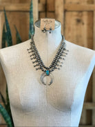 The Mariano Squash Blossom Necklace Set-Necklaces-Calli Co., Turquoise and Silver Jewelry, Native American Handmade, Zuni Tribe, Navajo Tribe, Brock Texas