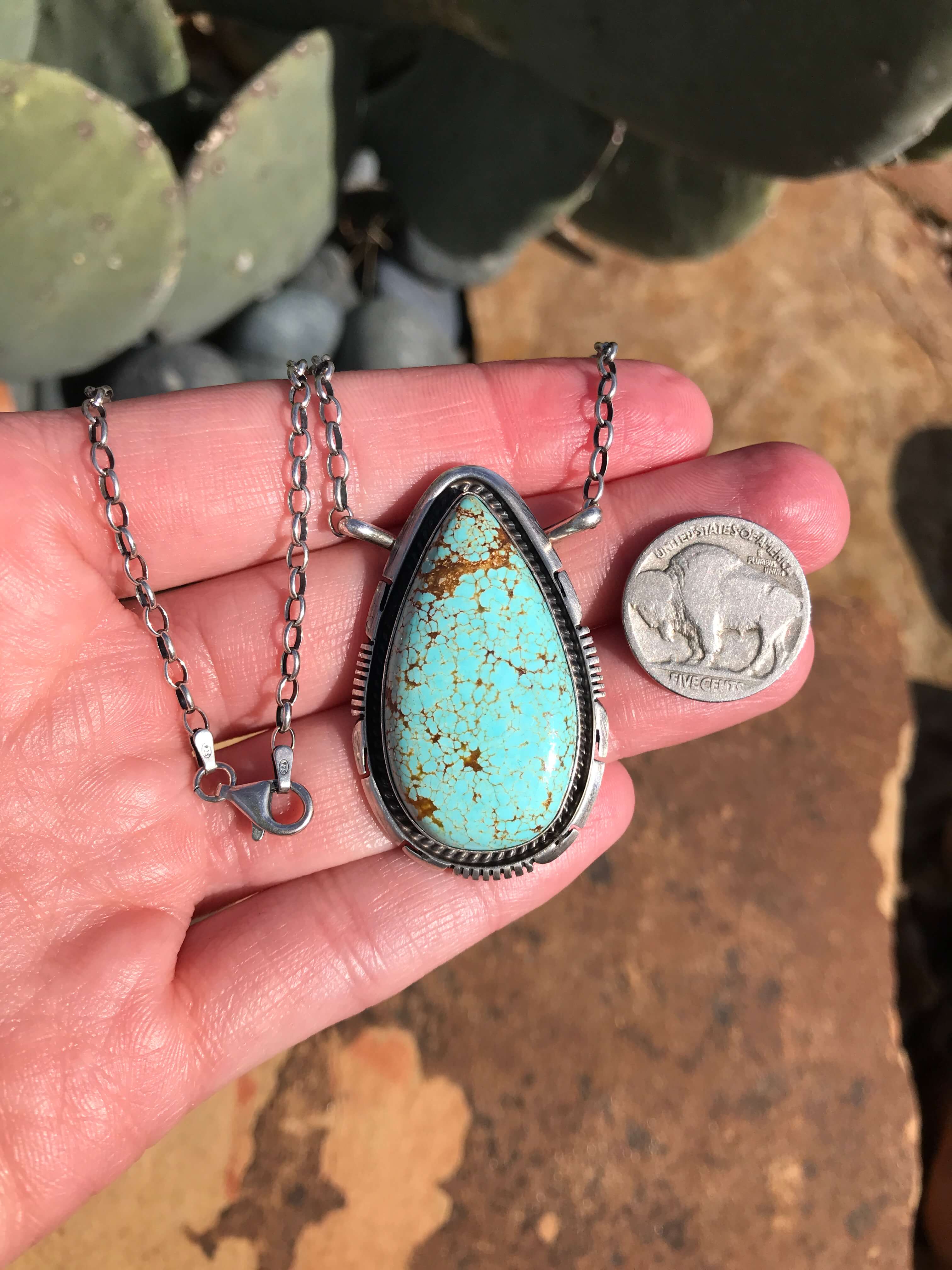 The Livy Necklace, 7-Necklaces-Calli Co., Turquoise and Silver Jewelry, Native American Handmade, Zuni Tribe, Navajo Tribe, Brock Texas