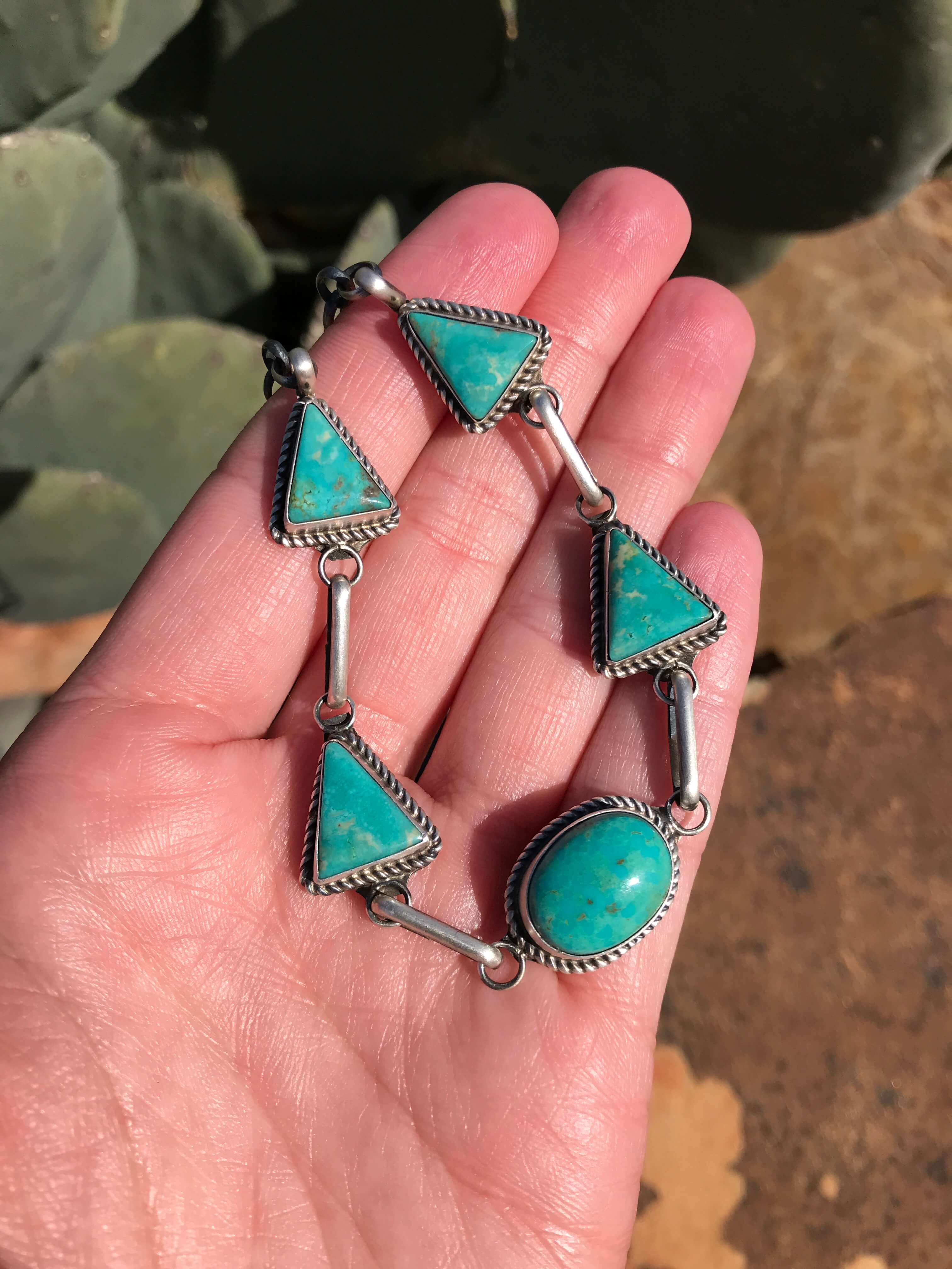 The Lulu Choker, 8-Necklaces-Calli Co., Turquoise and Silver Jewelry, Native American Handmade, Zuni Tribe, Navajo Tribe, Brock Texas