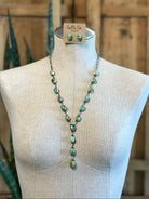 The Kallen Turquoise Lariat Necklace Set-Necklaces-Calli Co., Turquoise and Silver Jewelry, Native American Handmade, Zuni Tribe, Navajo Tribe, Brock Texas