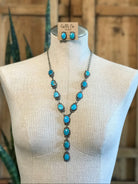 The Dayton Lariat Necklace Set-Necklaces-Calli Co., Turquoise and Silver Jewelry, Native American Handmade, Zuni Tribe, Navajo Tribe, Brock Texas