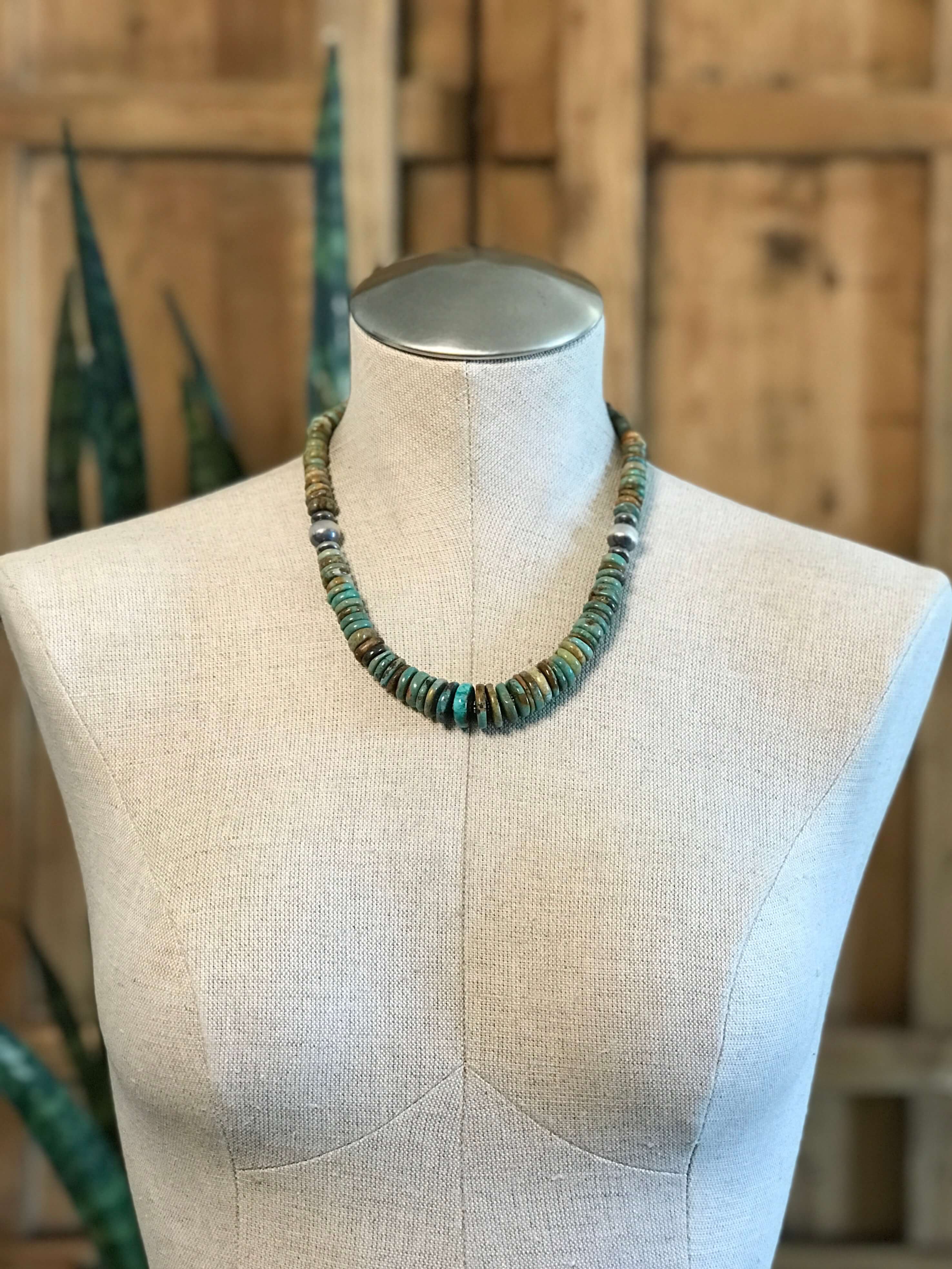 The Breton Stacked Necklace, 1-Necklaces-Calli Co., Turquoise and Silver Jewelry, Native American Handmade, Zuni Tribe, Navajo Tribe, Brock Texas