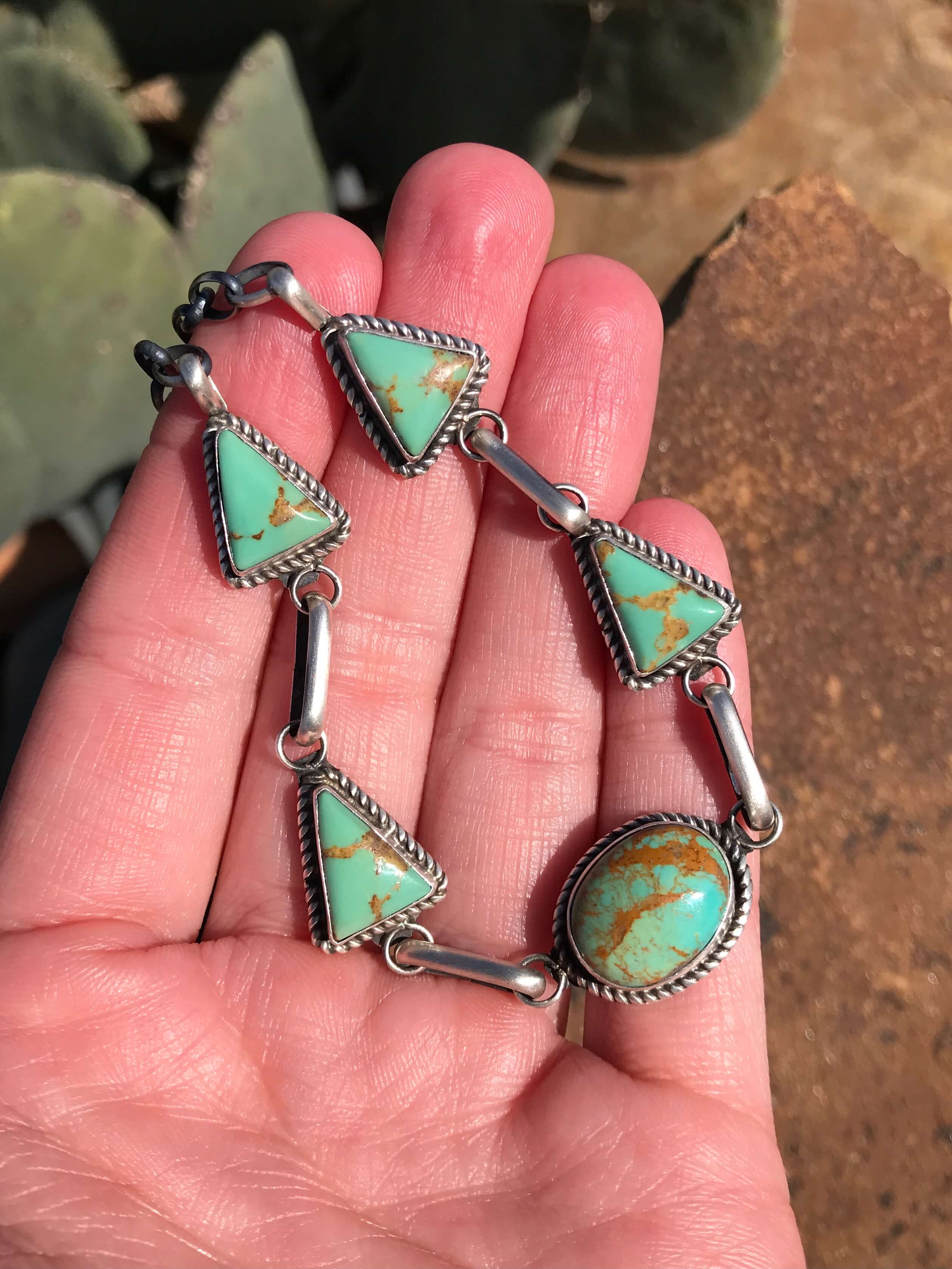 The Lulu Necklace, 3-Necklaces-Calli Co., Turquoise and Silver Jewelry, Native American Handmade, Zuni Tribe, Navajo Tribe, Brock Texas