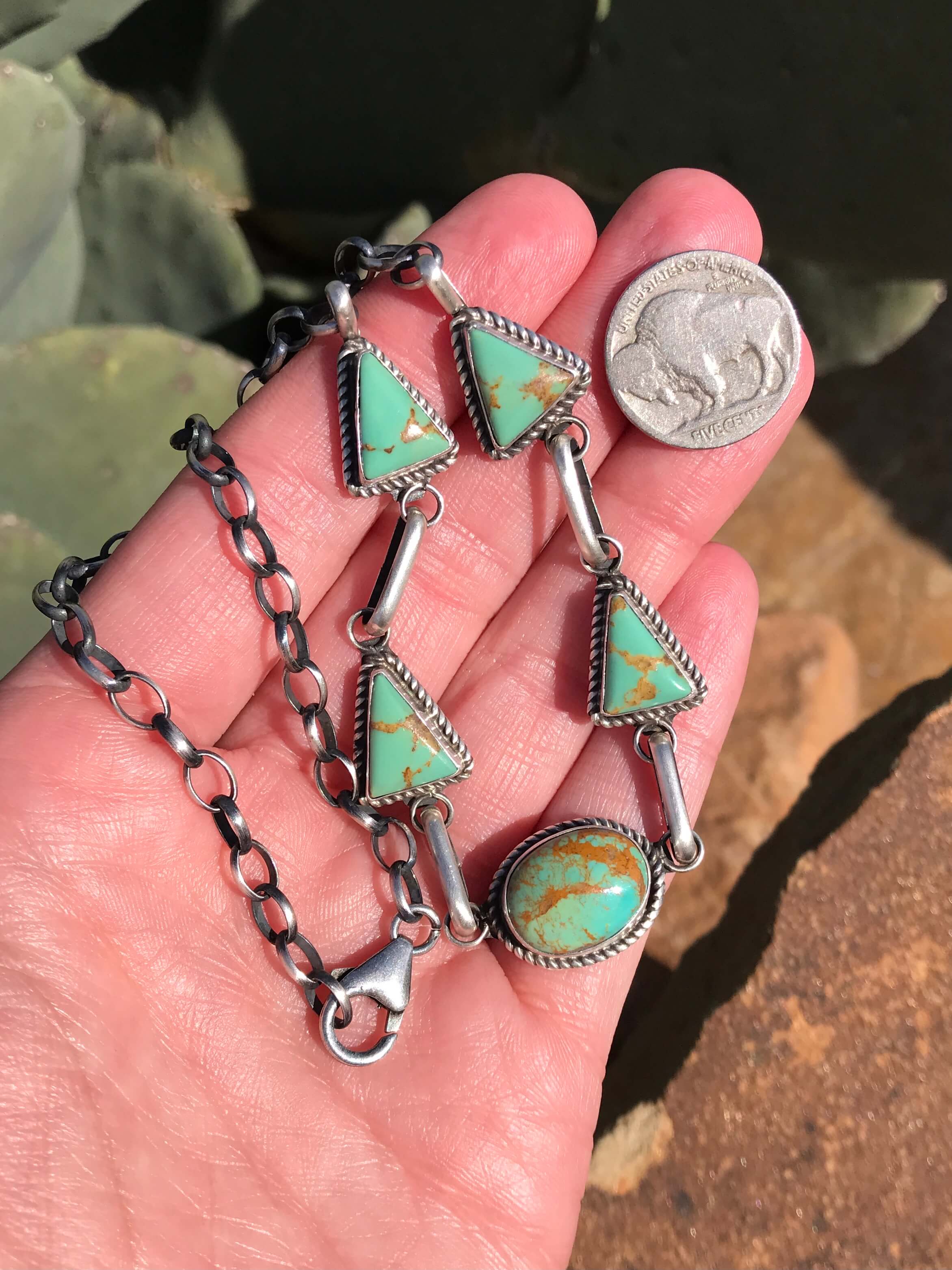 The Lulu Necklace, 3-Necklaces-Calli Co., Turquoise and Silver Jewelry, Native American Handmade, Zuni Tribe, Navajo Tribe, Brock Texas