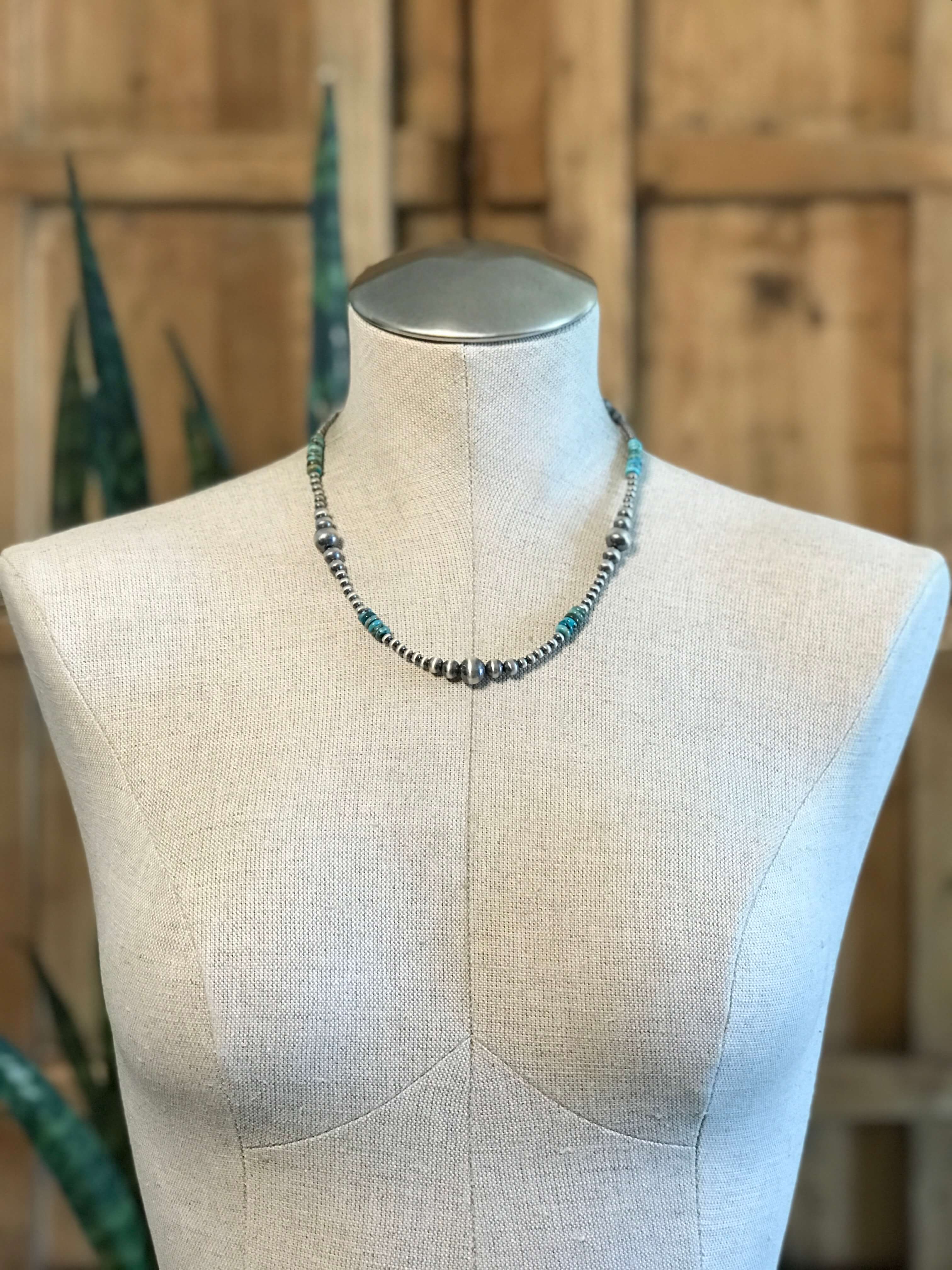 The Maven Necklace in Turquoise-Necklaces-Calli Co., Turquoise and Silver Jewelry, Native American Handmade, Zuni Tribe, Navajo Tribe, Brock Texas