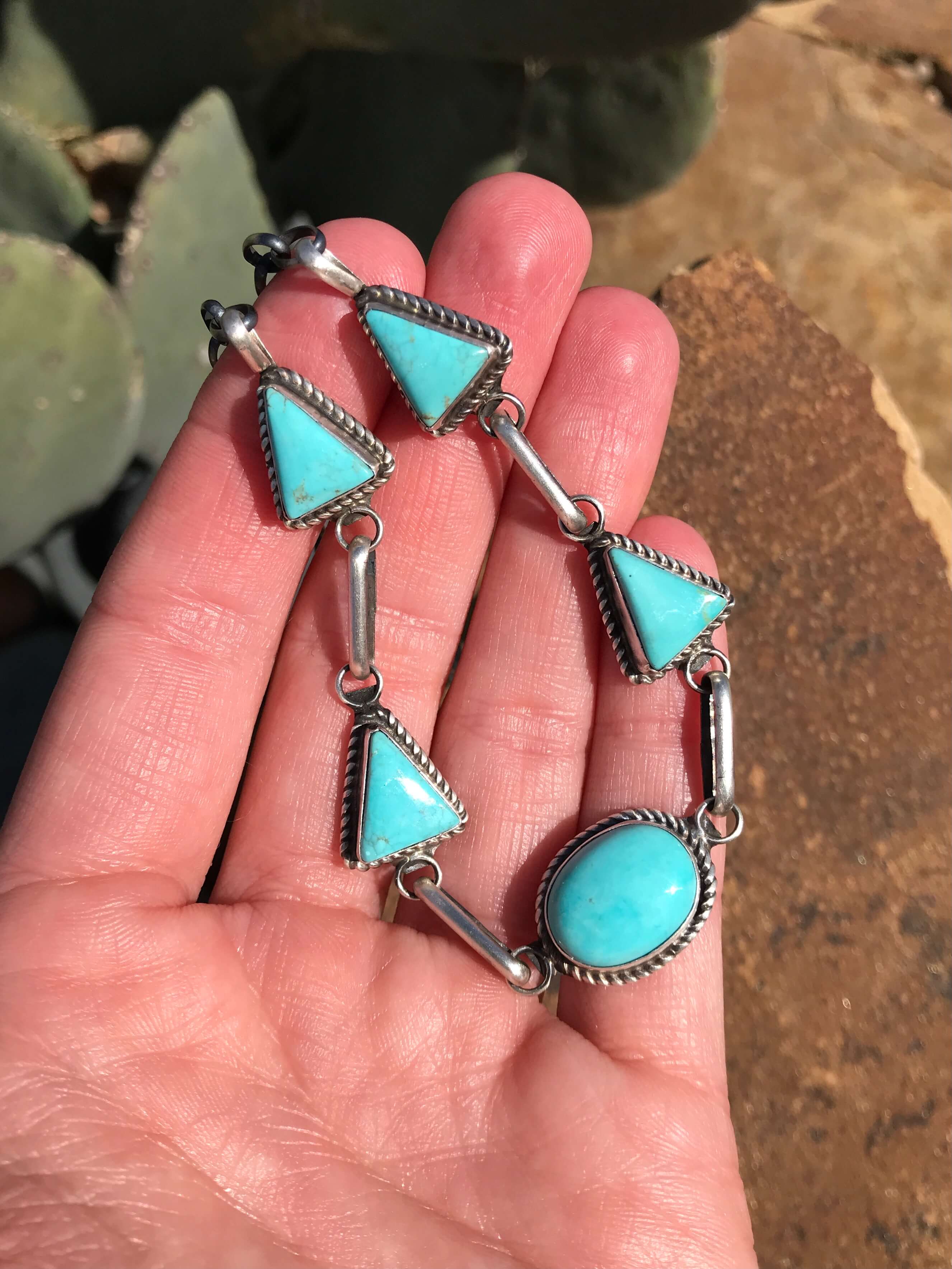 The Lulu Necklace, 4-Necklaces-Calli Co., Turquoise and Silver Jewelry, Native American Handmade, Zuni Tribe, Navajo Tribe, Brock Texas