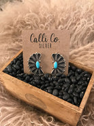 The Aurora Turquoise Earrings, 11-Earrings-Calli Co., Turquoise and Silver Jewelry, Native American Handmade, Zuni Tribe, Navajo Tribe, Brock Texas