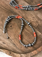 The Maven Necklace in Red Spiny Oyster-Necklaces-Calli Co., Turquoise and Silver Jewelry, Native American Handmade, Zuni Tribe, Navajo Tribe, Brock Texas