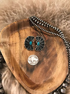 The Maizey Turquoise Earrings, 3-Earrings-Calli Co., Turquoise and Silver Jewelry, Native American Handmade, Zuni Tribe, Navajo Tribe, Brock Texas