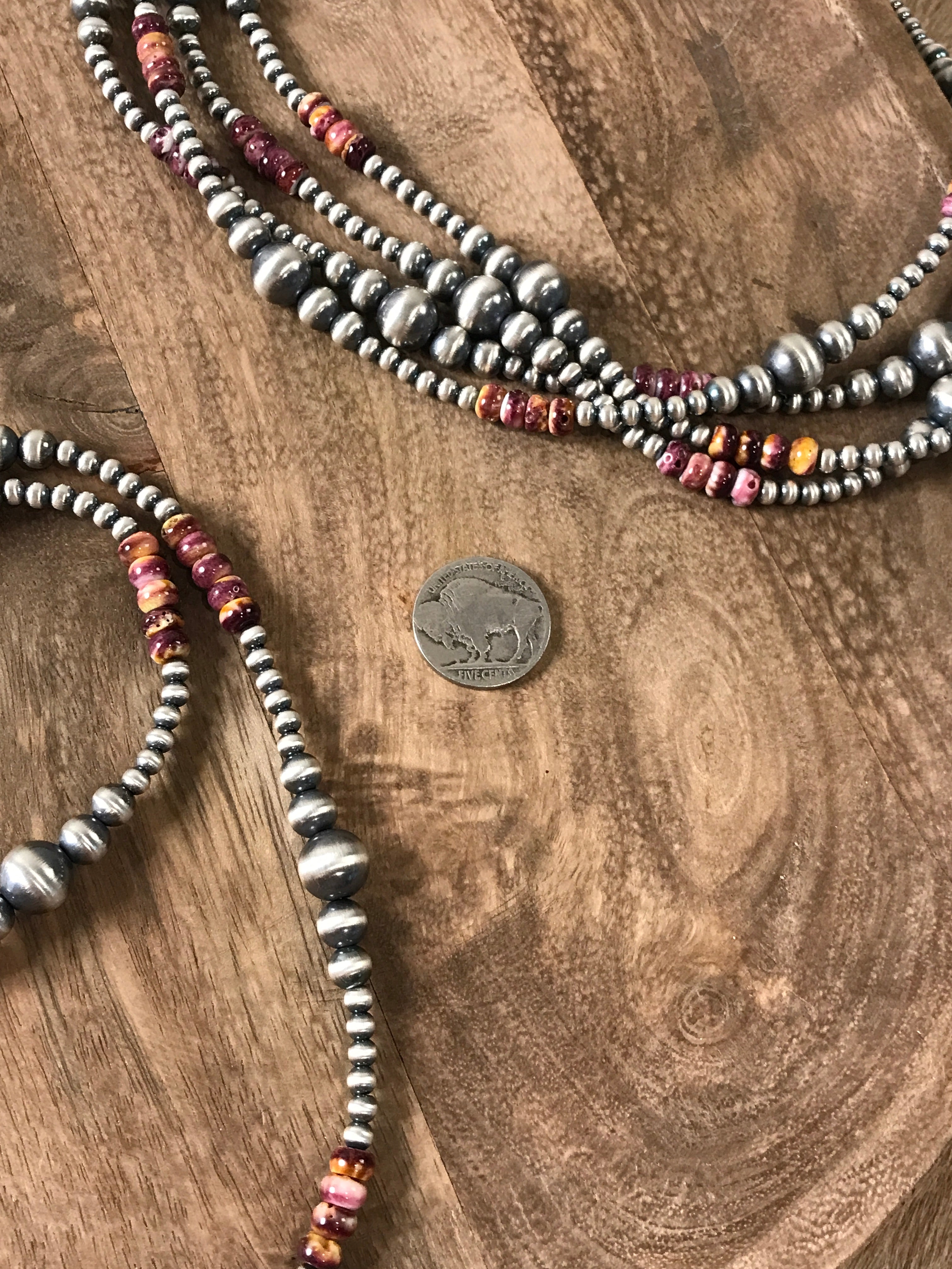 The Maven Necklace in Purple Spiny Oyster-Necklaces-Calli Co., Turquoise and Silver Jewelry, Native American Handmade, Zuni Tribe, Navajo Tribe, Brock Texas