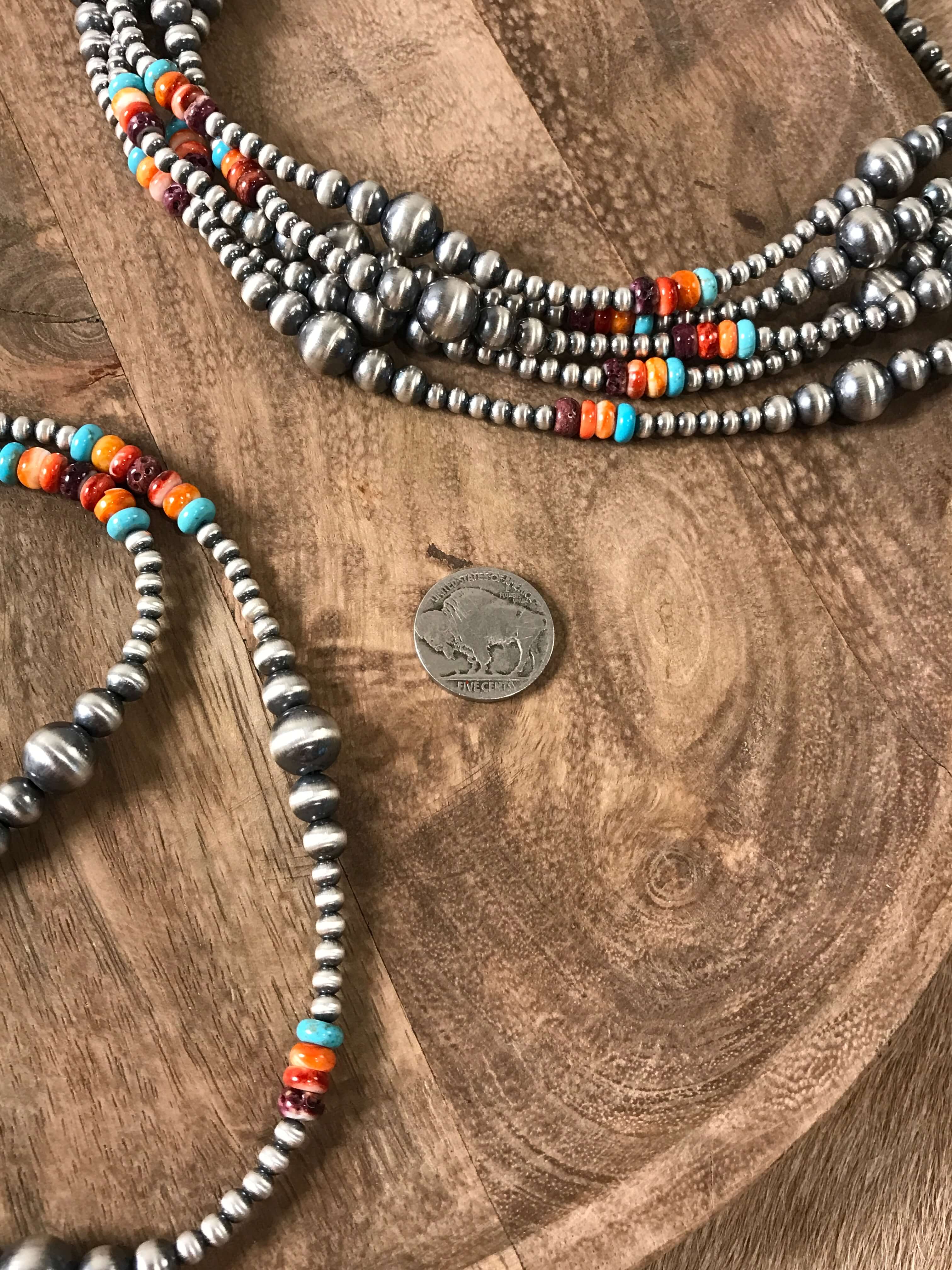 The Maven Multi Stone Necklace-Necklaces-Calli Co., Turquoise and Silver Jewelry, Native American Handmade, Zuni Tribe, Navajo Tribe, Brock Texas