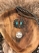 The Aurora Turquoise Earrings, 11-Earrings-Calli Co., Turquoise and Silver Jewelry, Native American Handmade, Zuni Tribe, Navajo Tribe, Brock Texas