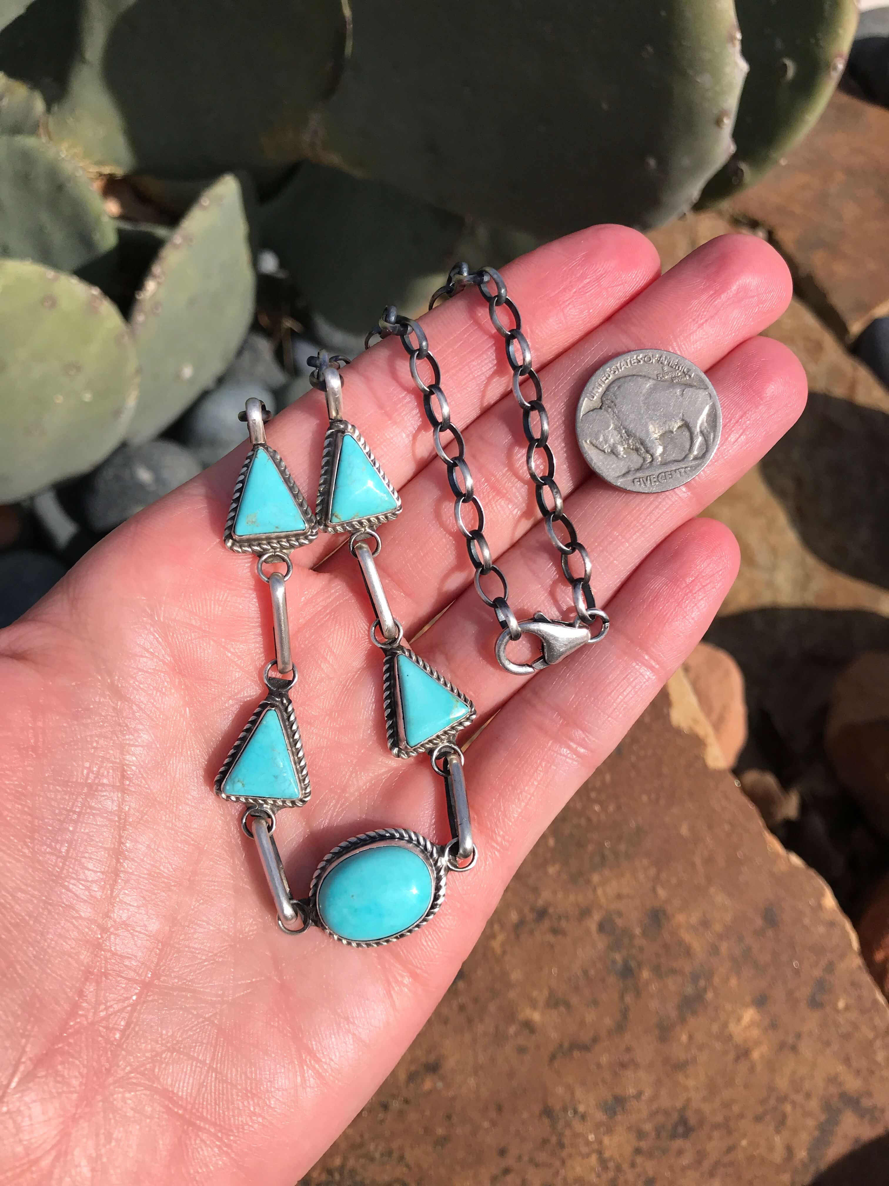 The Lulu Necklace, 4-Necklaces-Calli Co., Turquoise and Silver Jewelry, Native American Handmade, Zuni Tribe, Navajo Tribe, Brock Texas