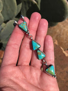 The Arroyo 4 Stone Lariat, 1-Necklaces-Calli Co., Turquoise and Silver Jewelry, Native American Handmade, Zuni Tribe, Navajo Tribe, Brock Texas