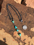 The Arroyo 4 Stone Lariat, 1-Necklaces-Calli Co., Turquoise and Silver Jewelry, Native American Handmade, Zuni Tribe, Navajo Tribe, Brock Texas