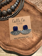 The Alaskan Lapis Earrings, 3-Earrings-Calli Co., Turquoise and Silver Jewelry, Native American Handmade, Zuni Tribe, Navajo Tribe, Brock Texas