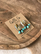 The Piqua Earrings, 1-Earrings-Calli Co., Turquoise and Silver Jewelry, Native American Handmade, Zuni Tribe, Navajo Tribe, Brock Texas